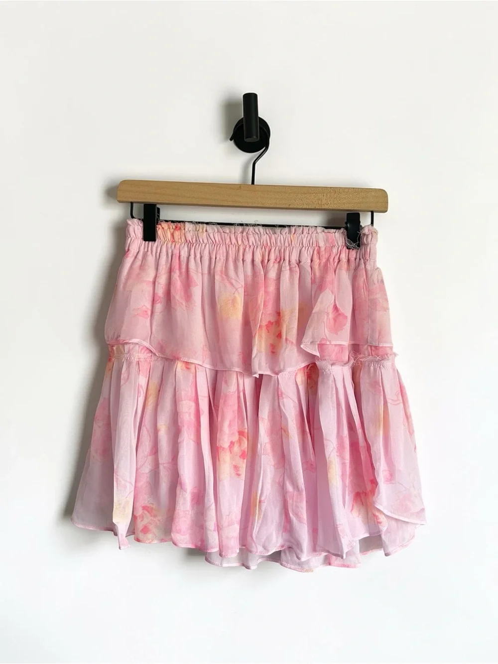 LoveShackFancy Summer Morning Ruffle Mini Skirt Size Small Pink